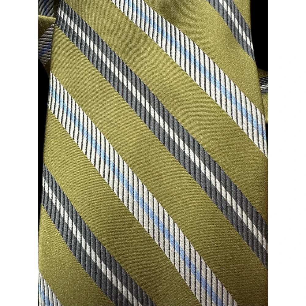 Robert Talbott Silk‎ Tie Designer STRIPED Green Gray 62